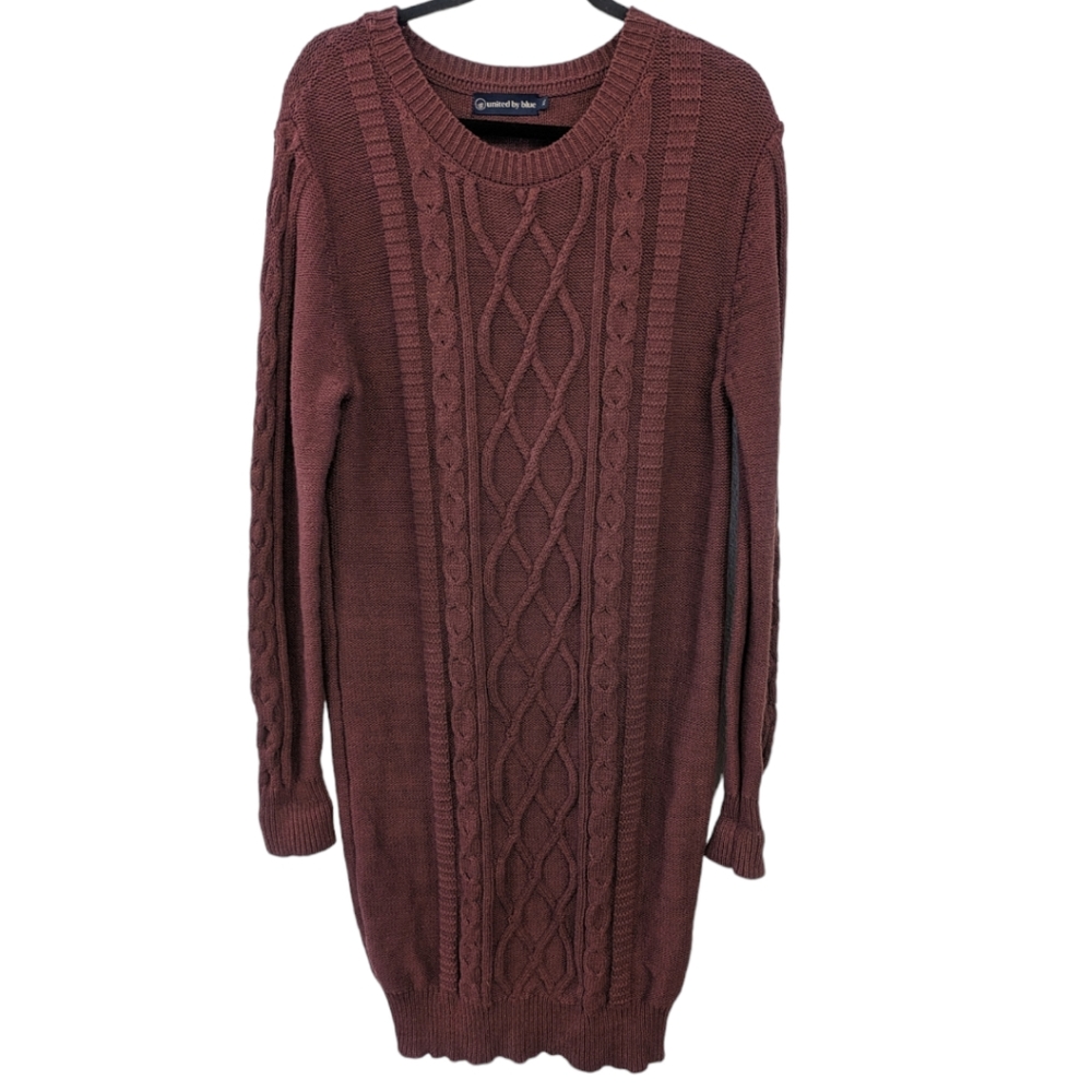 United by Blue Maroon Cable Knit Sweater Dress. Size XL